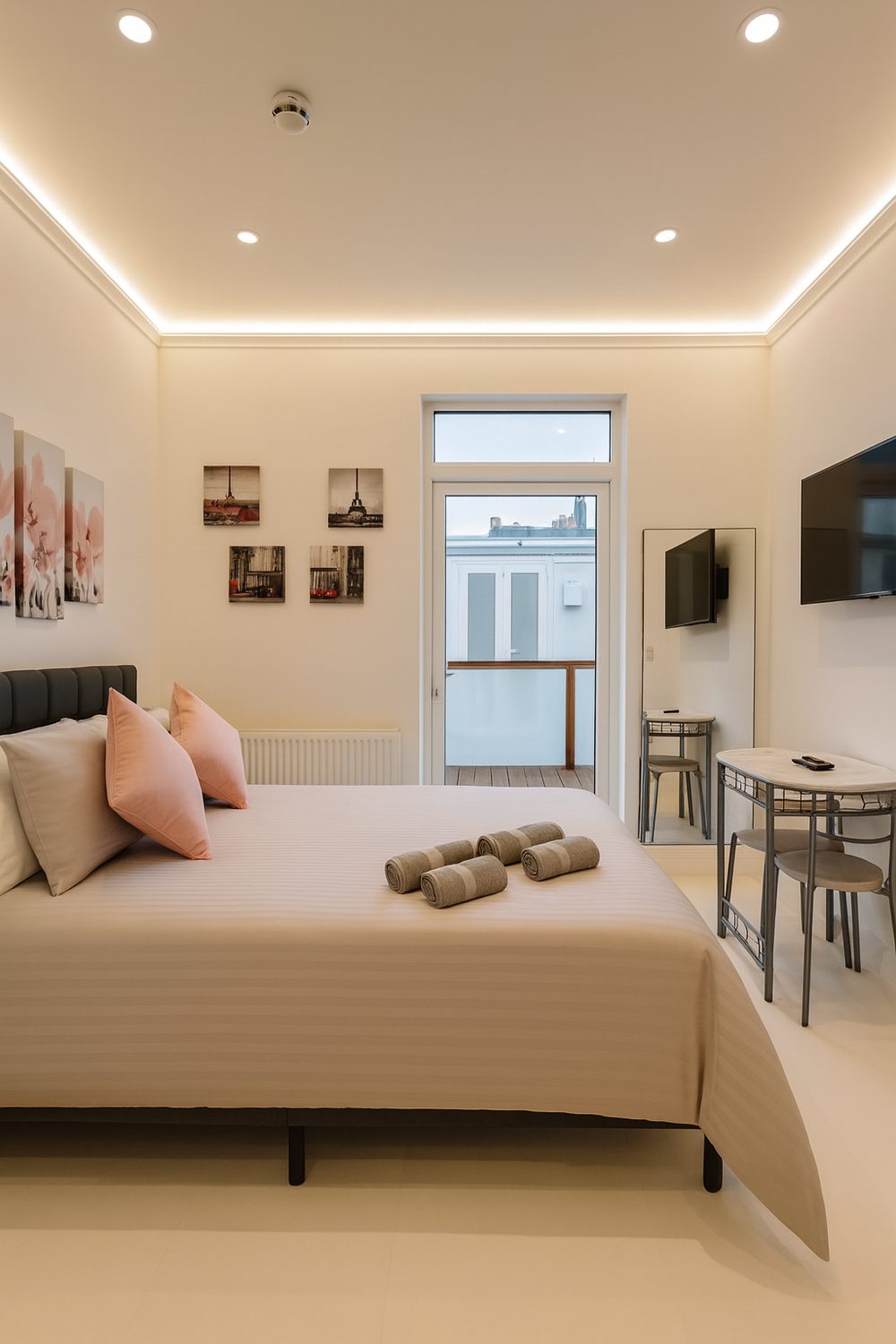 Bedroom with balcony door