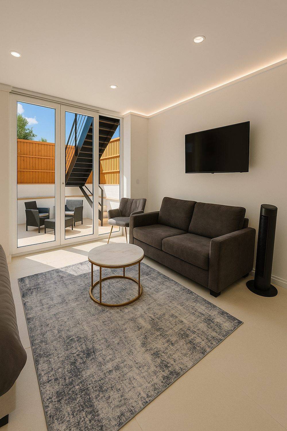 Lounge opening onto a private terrace